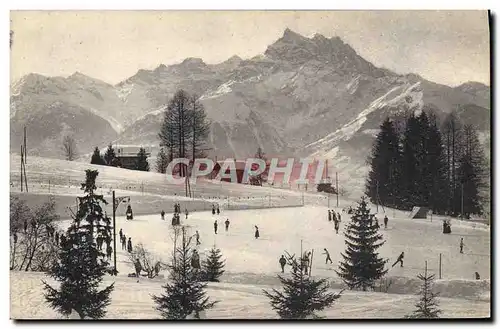 Cartes postales Patinage Patins a glace Villars Patinage et dent du Midi