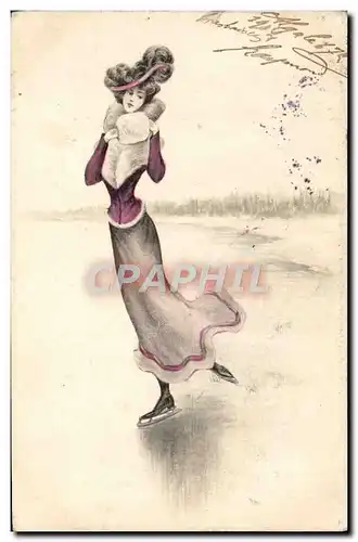 Cartes postales Patinage Patins a glace Femme