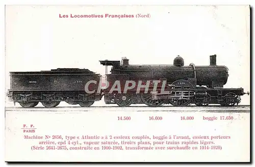Cartes postales Train Locomotive Machine 2656 type Atlantic