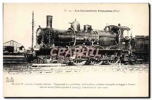 Cartes postales Train Locomotive Machine 230 042 a vapeur saturee