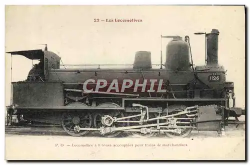 Ansichtskarte AK Train Locomotive a 8 roues accouplees pour trains de marchandises