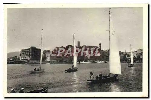 Cartes postales Bateau Voilier Cannes Le port et le Mont Chevalier