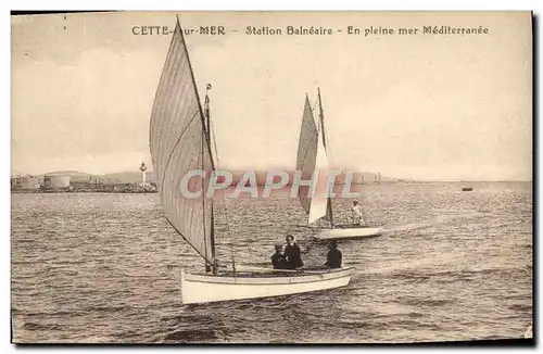 Cartes postales Bateau Voilier Cette sur Mer Station balneaire En pleine mer Mediterranee