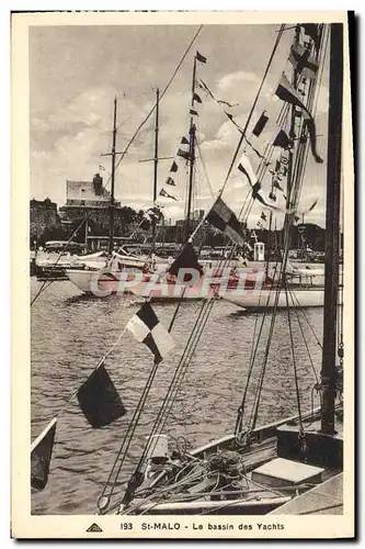 Cartes postales Bateau Voilier St Malo Le bassin des yachts