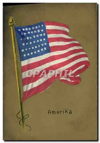 Cartes postales Militaria Drapeau Amerika