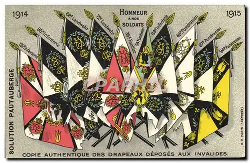 Cartes postales Militaria Paris Drapeaux deposes aux Invalides