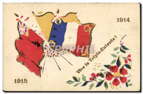 Cartes postales Militaria Drapeaux Triple entente