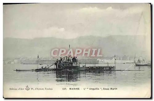 Ansichtskarte AK Bateau de guerre Sous-marin Anguille