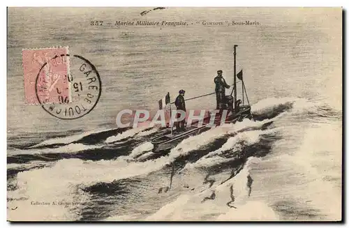 Cartes postales Bateau de guerre Gymnote Sous-marin