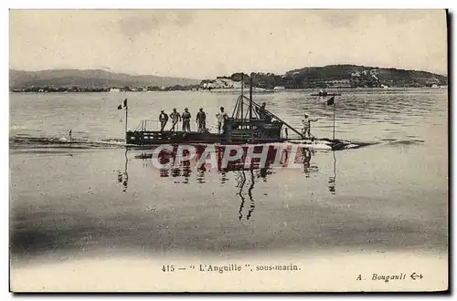 Cartes postales Bateau de guerre L&#39Anguille Sous-marin