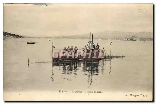 Cartes postales Bateau de guerre L&#39Alose Sous-marin