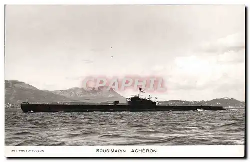 Cartes postales Bateau de guerre Sous-marin Acheron