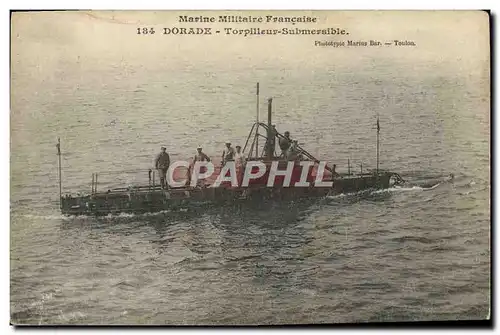 Ansichtskarte AK Bateau de guerre Dorade Torpilleur submersible