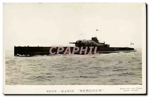 Cartes postales Bateau de guerre Sous-marin Surcouf