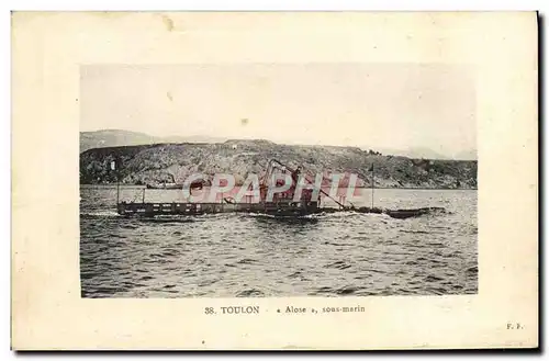 Cartes postales Bateau de guerre Toulon Alose Sous-marin