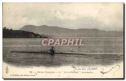 Ansichtskarte AK Bateau de guerre Le Gustave Zede Sous-marin