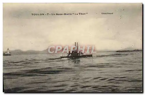 Cartes postales Bateau de guerre Sous-marin Le Thon