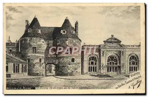 Cartes postales Dieppe Les vieilles tours et le Theatre