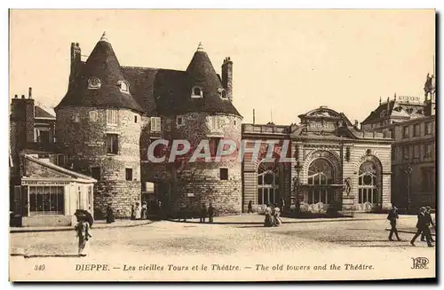 Ansichtskarte AK Dieppe Les vieilles tours et le Theatre