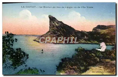 Ansichtskarte AK La Ciotat Le Rocher Du Bec De I&#39Aigle Vu De I&#39Ile Verte