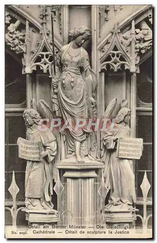 Cartes postales Cathedrale Detail de sculpture la justice
