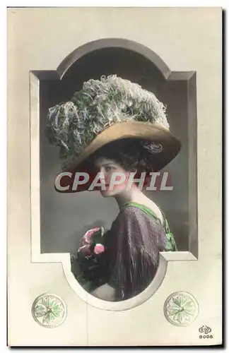 Cartes postales Mode Femme Chapeau