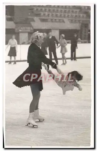CARTE PHOTO Sports d&#39hiver Patinage Femme Enfant