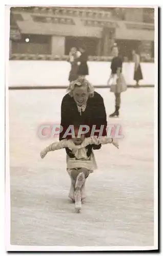 CARTE PHOTO Sports d&#39hiver Patinage Femme Enfant
