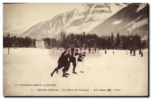 Ansichtskarte AK Sports d&#39hiver Un debut de Patinage Franche Comte