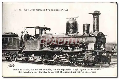 Cartes postales Train Locomotive Machine 794 a 3 essieux couples