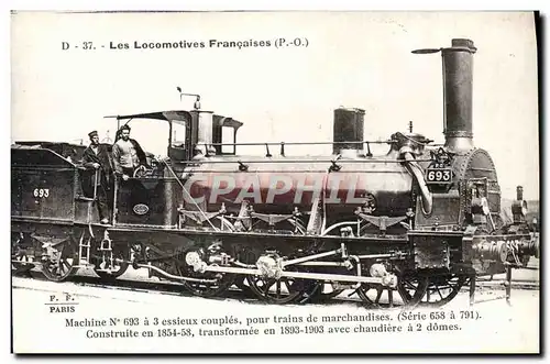 Cartes postales Train Locomotive Machine 693 a 3 essieux couples