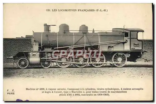 Cartes postales Train Locomotive Machine 4838 a vapeur saturee