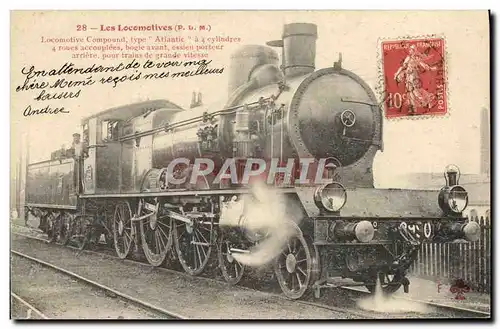 Cartes postales Train Locomotive Compound type Atlantic