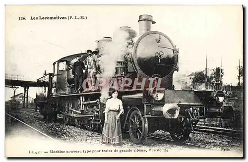 Cartes postales Train Locomotive Machine nouveau type pour trains de grande vitesse