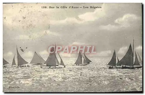 Cartes postales Bateau Voilier Sur la cote d'azur Les regates