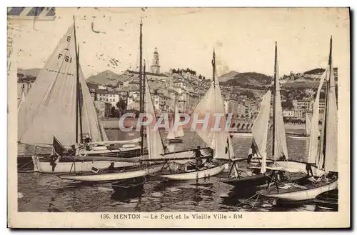 Ansichtskarte AK Bateau Voilier Menton Le port et la vieille ville