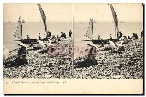 Ansichtskarte AK Bateau Voilier Au bord de la mer Un bateau de plaisance