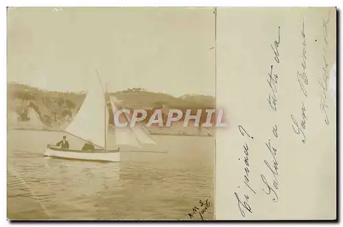 CARTE PHOTO Italie San Remo Bateau Voilier