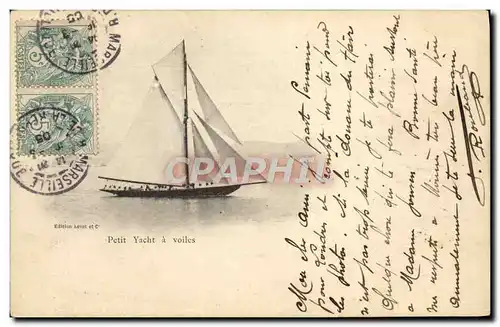 Cartes postales Bateau Voilier Petit yacht a voiles