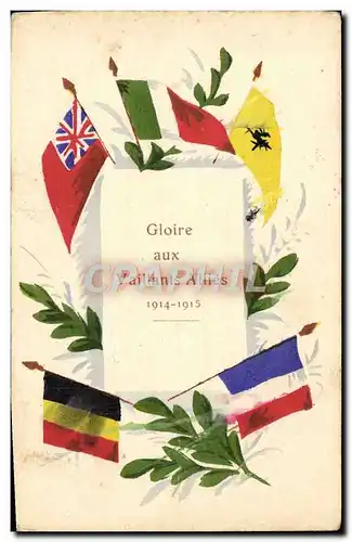 Cartes postales Militaria Gloire aux vaillants allies