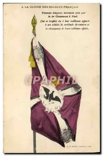 Cartes postales Militaria Premier drapeau bavarois pris par le 1er chasseurs a pied