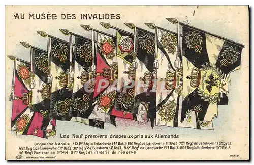 Cartes postales Militaria Drapeau Musee des Invalides