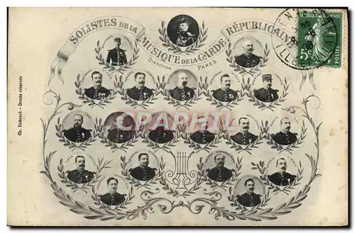 Cartes postales Militaria Solistes de la musique de la Garde Republicaine