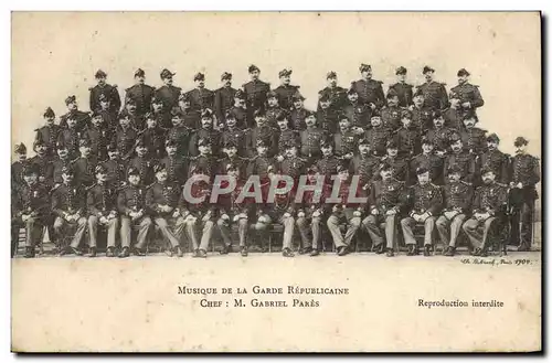 Cartes postales Militaria Musique de la Garde Republicaine Gabriel Pares