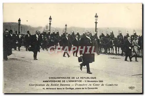 Ansichtskarte AK Militaria Cinquantenaire de la Republique Anniversaire de l&#39armistice 11 novembre 1920 Soldat