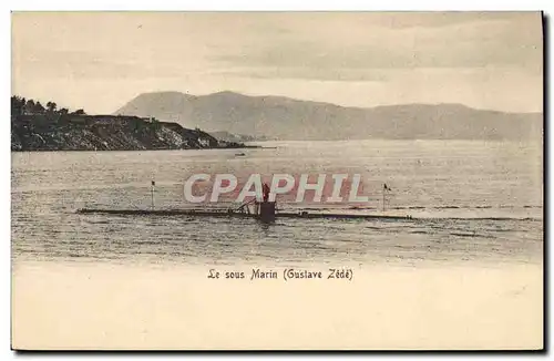 VINTAGE POSTCARD Boat Submarine Gustave Zede