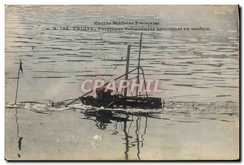 Ansichtskarte AK Bateau Truite Torpilleur submersible remontant en surface