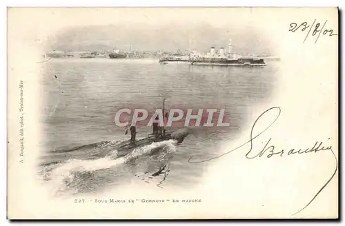 Cartes postales Bateau Sous marin Le Gymnote en marche