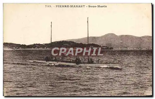 Cartes postales Bateau Pierre Marast Sous marin