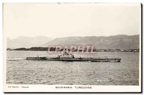 Cartes postales Bateau Sous marin Turquoise